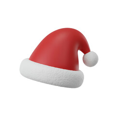 Red Christmas Santa Hat with White Trim.