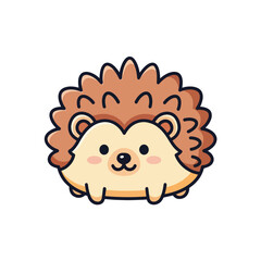 Cute Cartoon Hedgehog Illustration.
