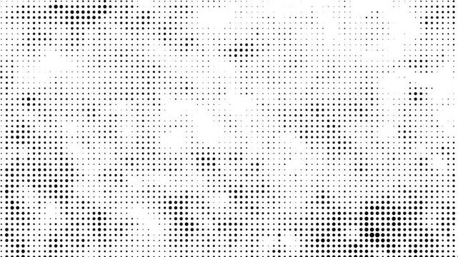 Dotted Halftone Stop Motion Background, Black and White Abstract Dot Pattern Animation, Retro Print Texture with Subtle Movement, Minimal Graphic Design Backdrop