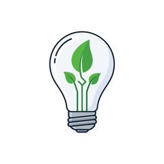 Green Energy Light Bulb Symbolizing Eco-Friendly Innovation and Sustainability.