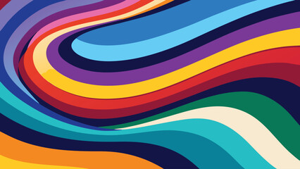 Obraz premium An abstract design showcasing a colorful backdrop intersected by bold black and white stripes..eps