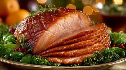 Experience the warmth of family gatherings adorned with a beautifully cooked honey baked ham. This dish shines as a centerpiece, inviting joy and creating cherished memories.