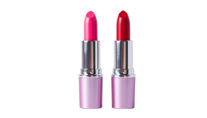 Red and pink lipstick shades displayed side by side on a clean white background