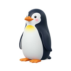 Adorable Cartoon Penguin Standing Isolated.