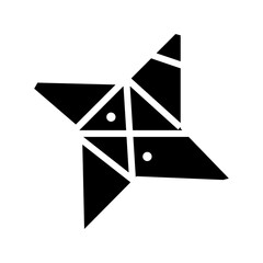 origami shuriken glyph icon illustration vector