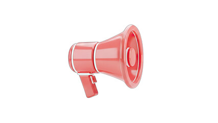 3D Red Megaphone Illustration on transparent background