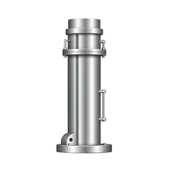 Silver Metal Cylindrical Tank with Handles.