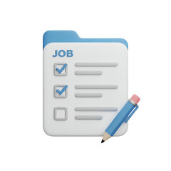 Job Application Form with Pencil Checklist.