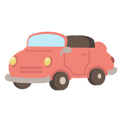 Illustration of a Red Convertible Car