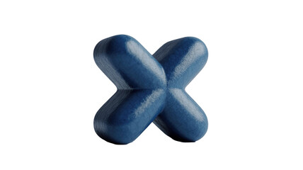 Blue X on Black Background