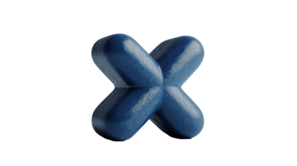 Blue X on Black Background