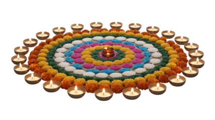 Diwali Rangoli with Candles