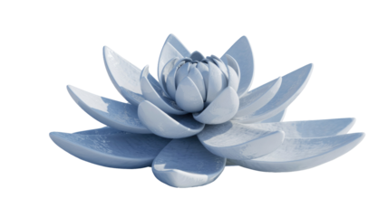 Elegant 3D Lotus Flower on Transparent Background