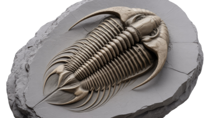 Fossilized Trilobite on Rock Slab