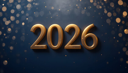 Luxury gold 2026 text on dark blue background