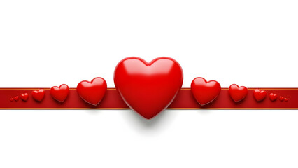 red heart on white