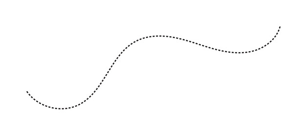 Dotted path line showing direction and movement on transparent background