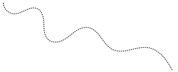 Dotted path line showing direction and movement on transparent background