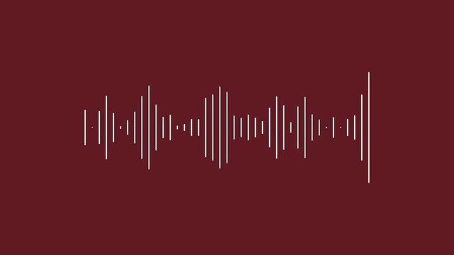 lines audio wave visualisation with transparent background, audio sound waveform spectrum animation, line digital minimalist sound wave animation with