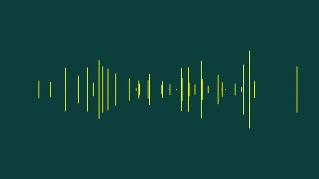 lines audio wave visualisation with transparent background, audio sound waveform spectrum animation, line digital minimalist sound wave animation with