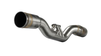 Metal Exhaust Pipe on Isolated Background