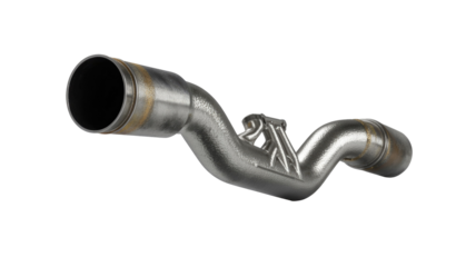 Metal Exhaust Pipe on Isolated Background