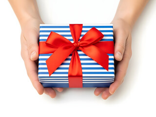 woman holding a gift