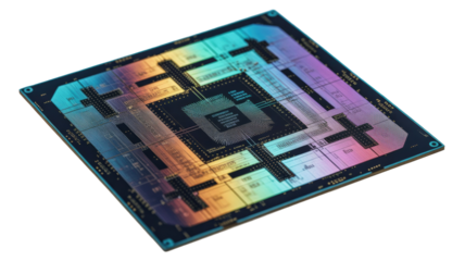 Microchip Processor on Transparent Background