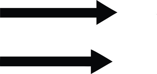 Two arrows pointing in opposite directions. The arrows are black and the background is white. Concept of direction and movement