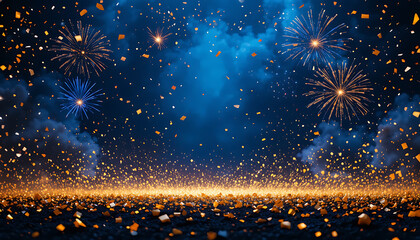 christmas background with fireworks