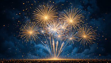 fireworks on the night sky