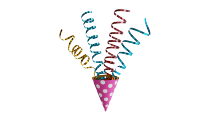 Party Popper with Confetti, Isolated