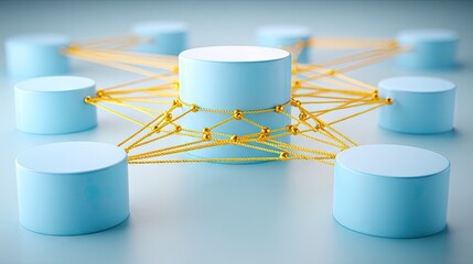 Abstract illustration of data network and information storage in digital cloud