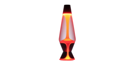 Retro Lava Lamp on Transparent Background