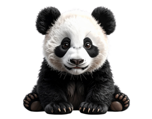 giant panda isolated on white