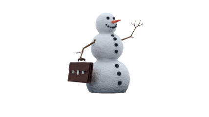 Snowman Businessman with Briefcase