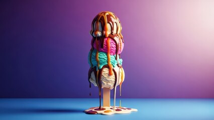 Human body anatomy model with colorful internal organs exposed