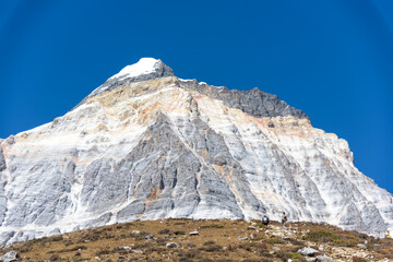 The last Shangri La, Yangmaiyong (or Jampayang in Tibetan) mountain peak in Yading, Daocheng County, Sichuan Province, China.