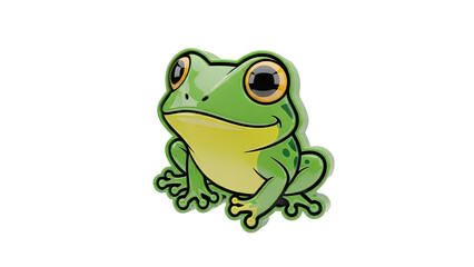 Obraz premium 3D Cartoon Frog Icon on transparent background