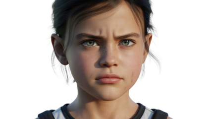 Young Girl Portrait with a Determined Expression