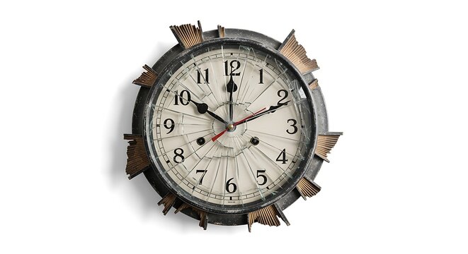 old clock isolated on white