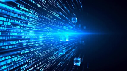 Digital data cubes and binary code - Powered by Adobe