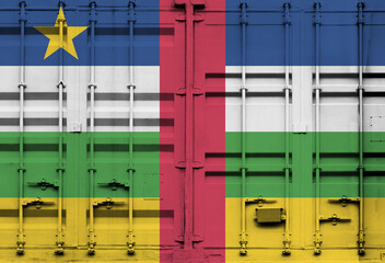 Shipping container with Central African Republic national flag overlay