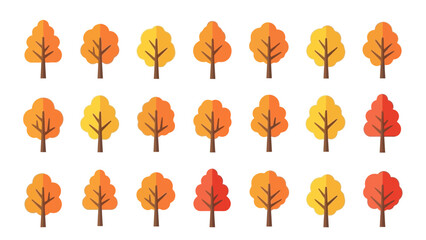 Collection of autumn trees