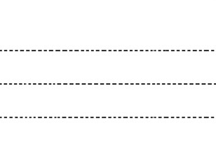 Three horizontal lines composed of short, evenly spaced dashes