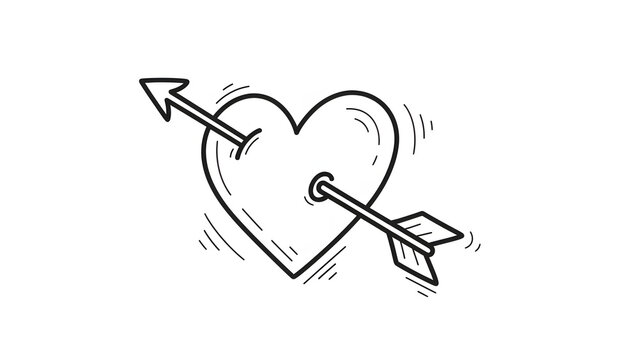 Heart pierced by an arrow symbolizing love, Heart pierced by arrow