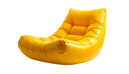 A single yellow inflatable chair isolated on solid white background5