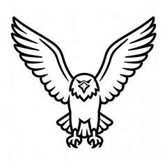 Obraz premium Majestic eagle with wings spread wide in fierce stance