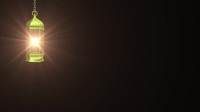 Dark background and moving lanterns shining