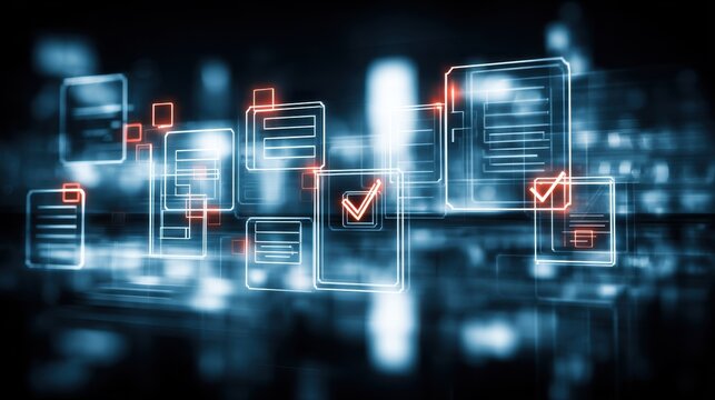 A refined planning dashboard where a checklist structures a project each task supports business priorities with inspecting steps improving compliance and productivity